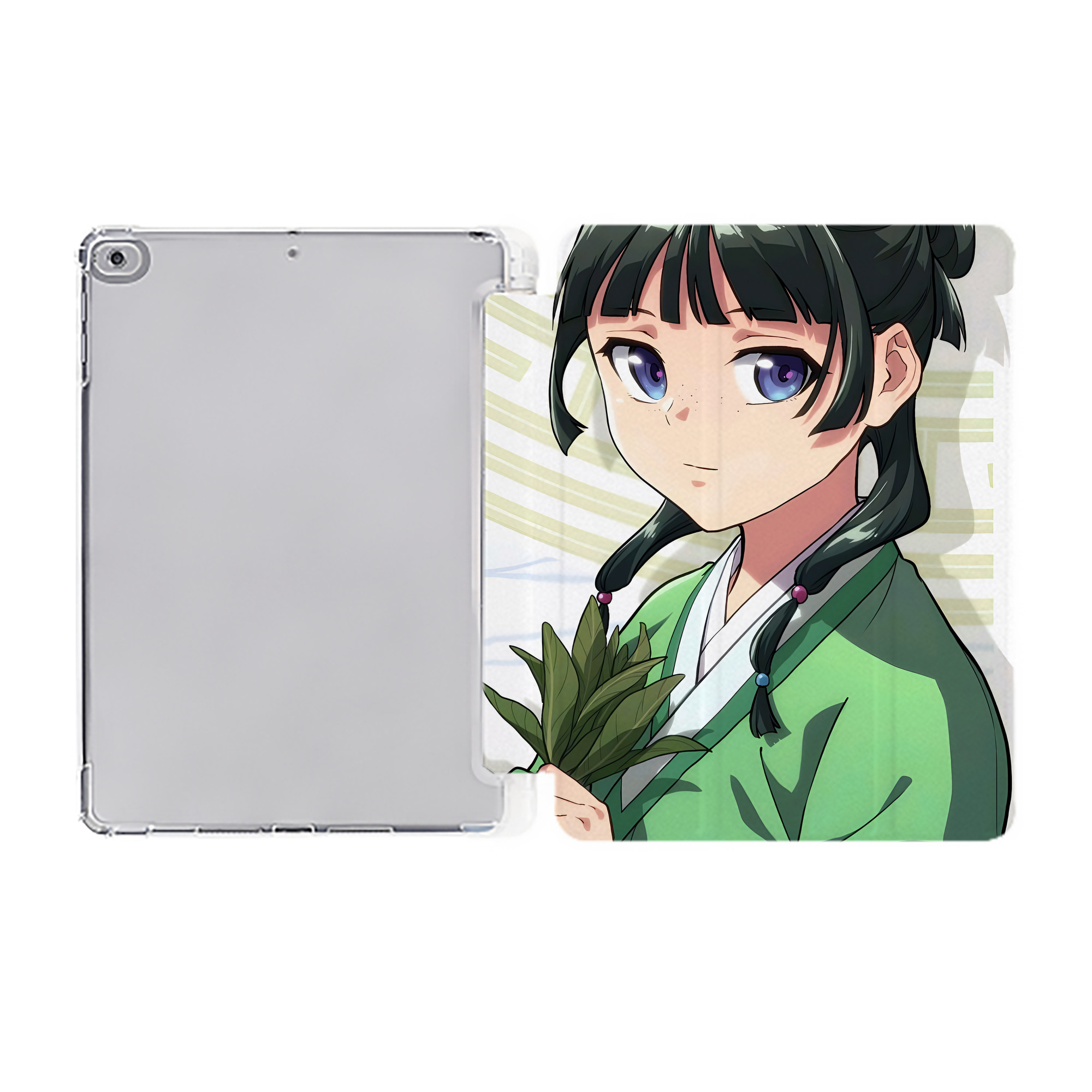 （画像用） 薬屋のひとりごと The Apothecary Diaries IPad ケース ペン収納付き 三つ折りスタンド PUレザー×シリコン 対応機種9.5/10.5/10.9インチ